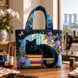 Handcrafted Bag | The Black Cat and the Books