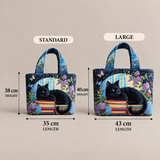 Handcrafted Bag | The Black Cat and the Books