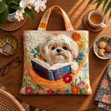 Handcrafted Bag | Shih Tzu and Books