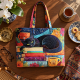 Handcrafted Bag | The Black Cat and the Books