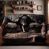 Amalia - Quilted Sofa Cover Nature Wild