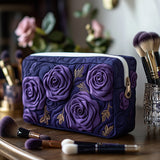 Amethyst Blossom Quilted Makeup Bag