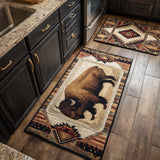 Non-slip Kitchen Rug – Kitchen Runner Bison and Nature Spirit