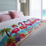 Ava - Quilted Bed Runner - Flamingo Bay