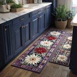 Non-slip Kitchen Rug – Kitchen Mat with Delicate Flowers