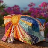 Boho Rays Quilted Makeup Bag