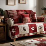 Brinley - Quilted Sofa Cover with Legs Festive