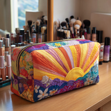 Floral Dawn Quilted Makeup Bag