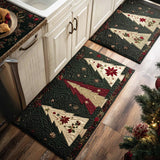 Non-Slip Kitchen Rug – Christmas Kitchen Rug with Golden Fir