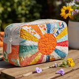 Golden Ray Quilted Makeup Bag