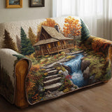 Maxine - Quilted Sofa Cover Wood Amber Colour