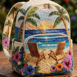 Padded Backpack - Sunset on the Beach – front view