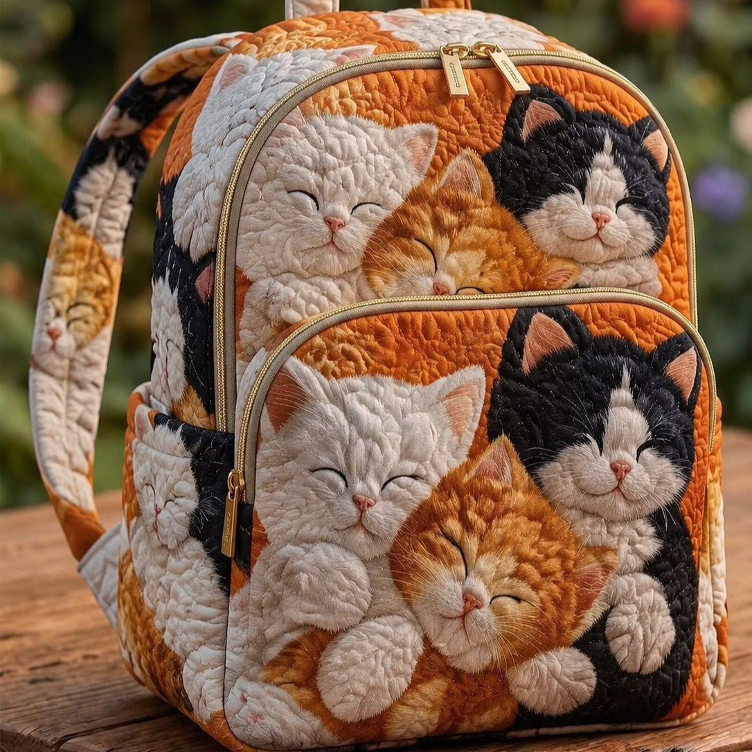 Padded Backpack - Kitten Design – front view