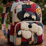 Padded Backpack - Schnauzer Patchwork – front view