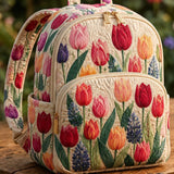 Padded Backpack - Colourful Tulips – front view