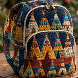 Padded Backpack - Boho Tents Patchwork – front view