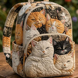 Padded Backpack - Family of Sleepy Cats – front view