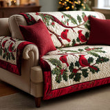 Oriana - Quilted Sofa Cover Cardinals Crimson