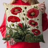 Radiant Red Poppies | Handcrafted Pillow Case