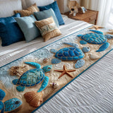 Willow - Quilted Bed Runner - Peaceful Turtle Bay