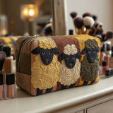 Sheep Trio Quilted Makeup Bag