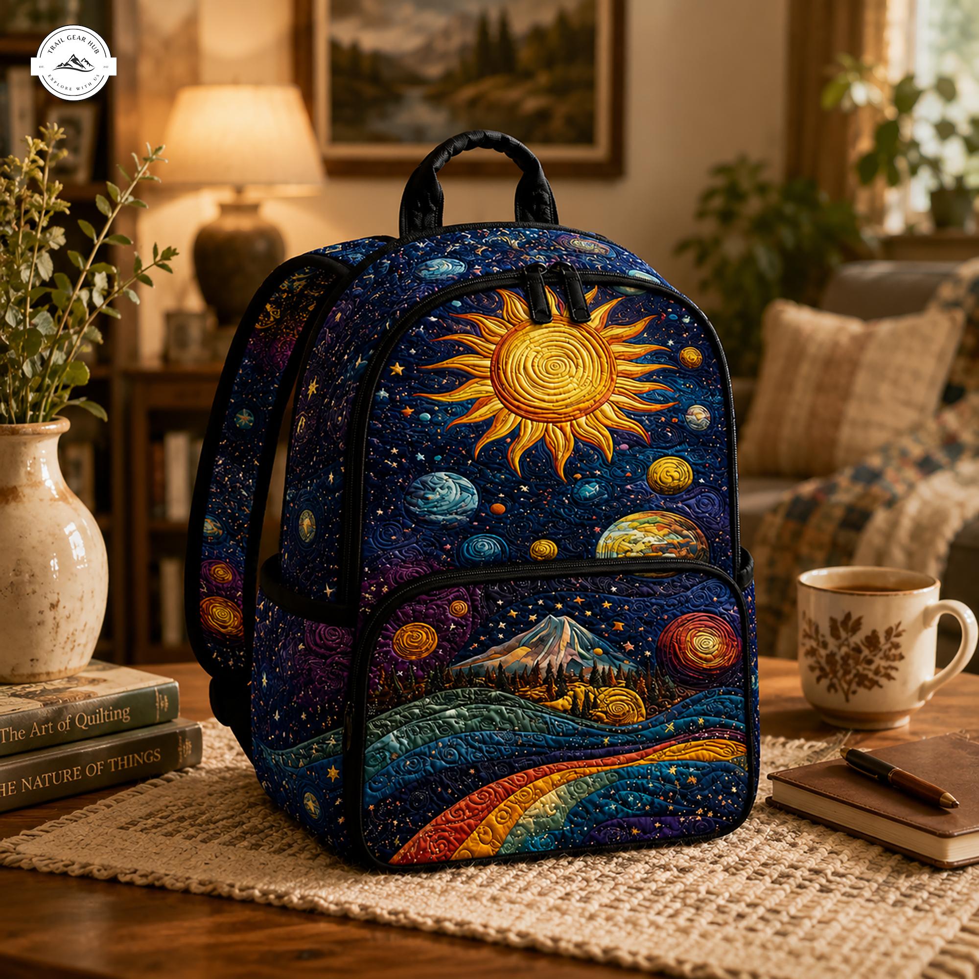 Padded Backpack - Sun and Mountains – front view