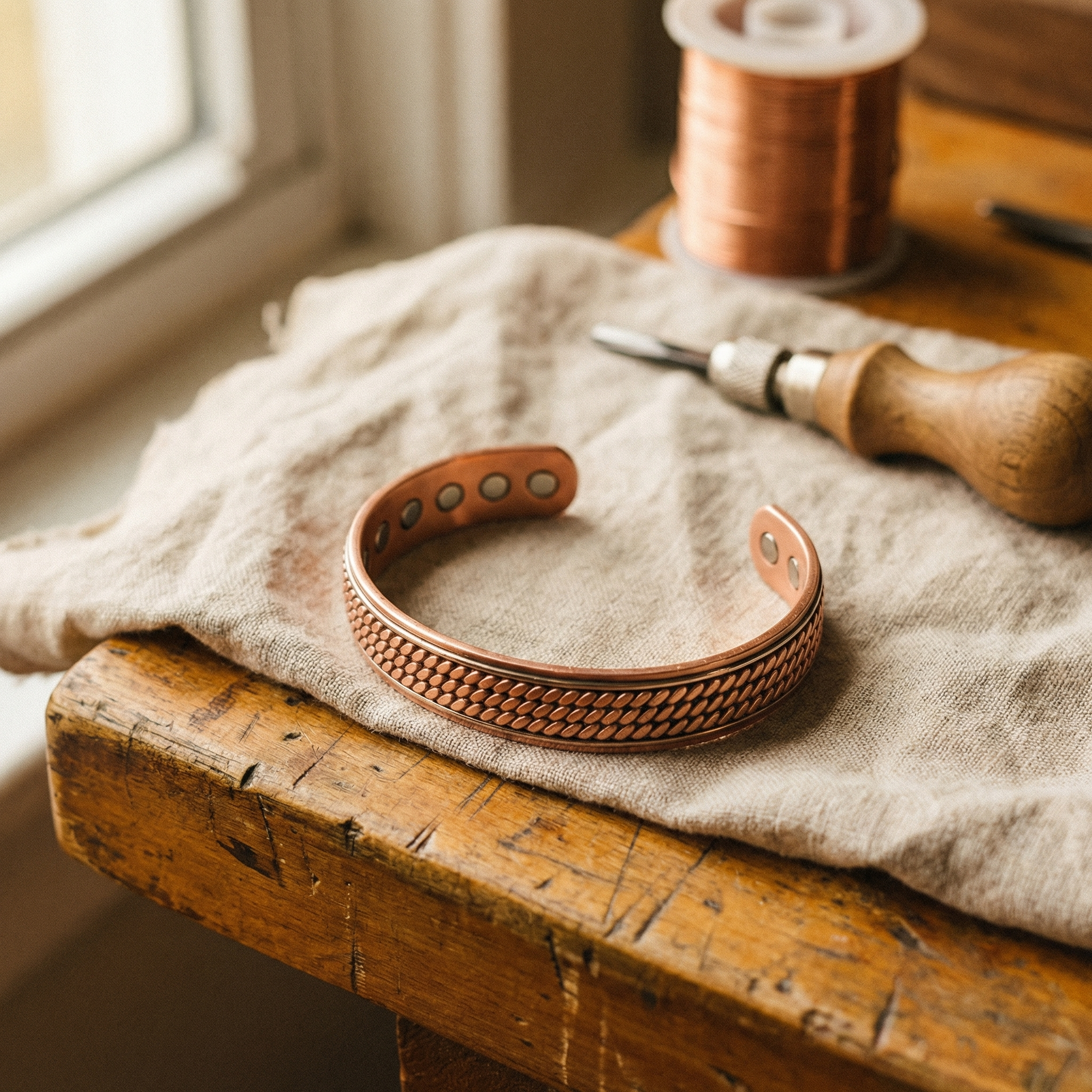 Chaff Copper Bracelet – handmade from pure copper