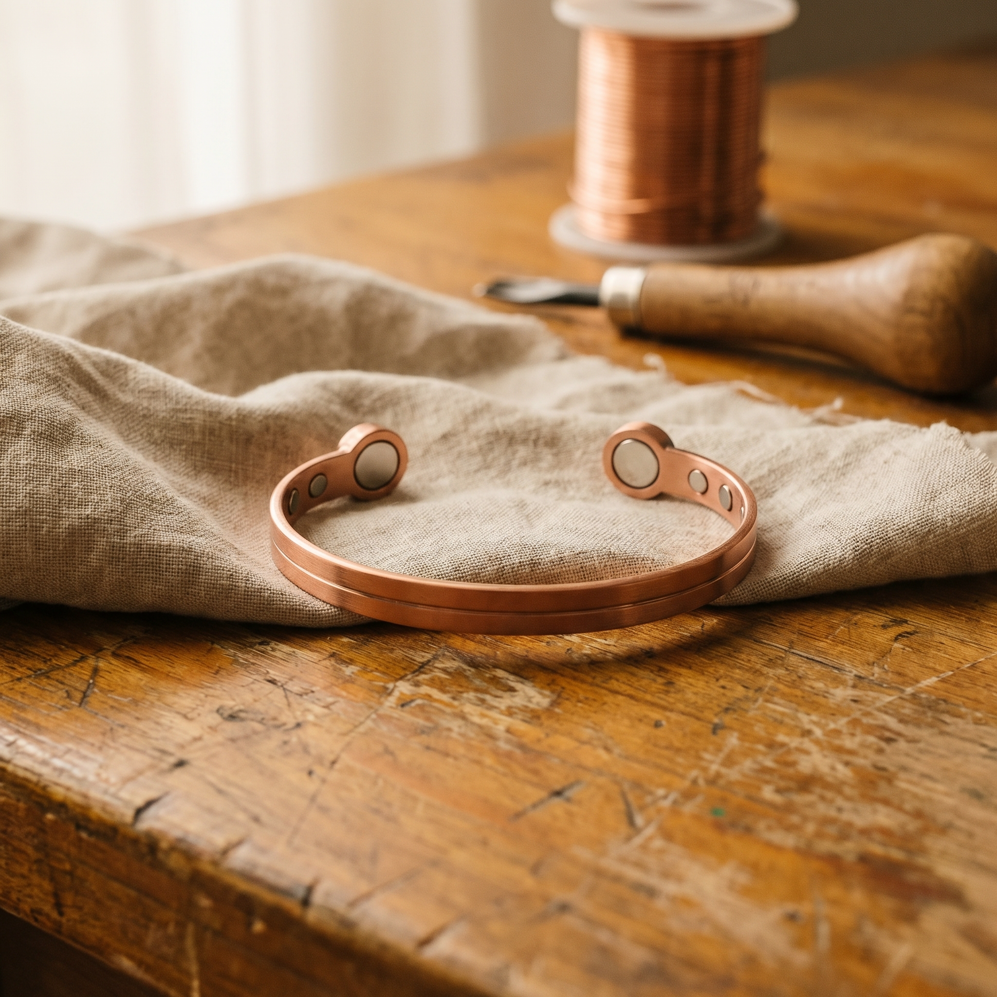 Silver Copper Bracelet – handmade from pure copper