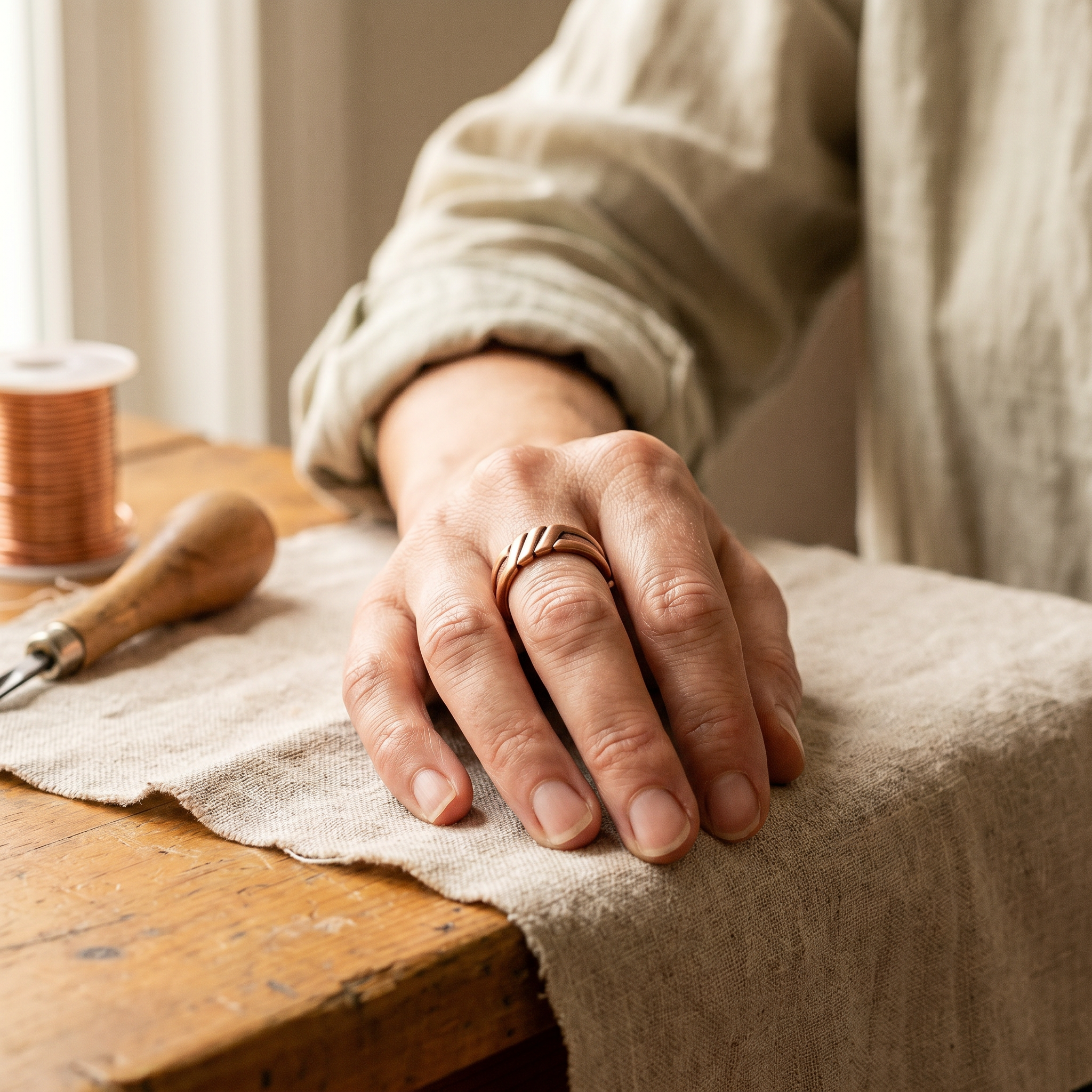 Skein Copper Ring – view 2