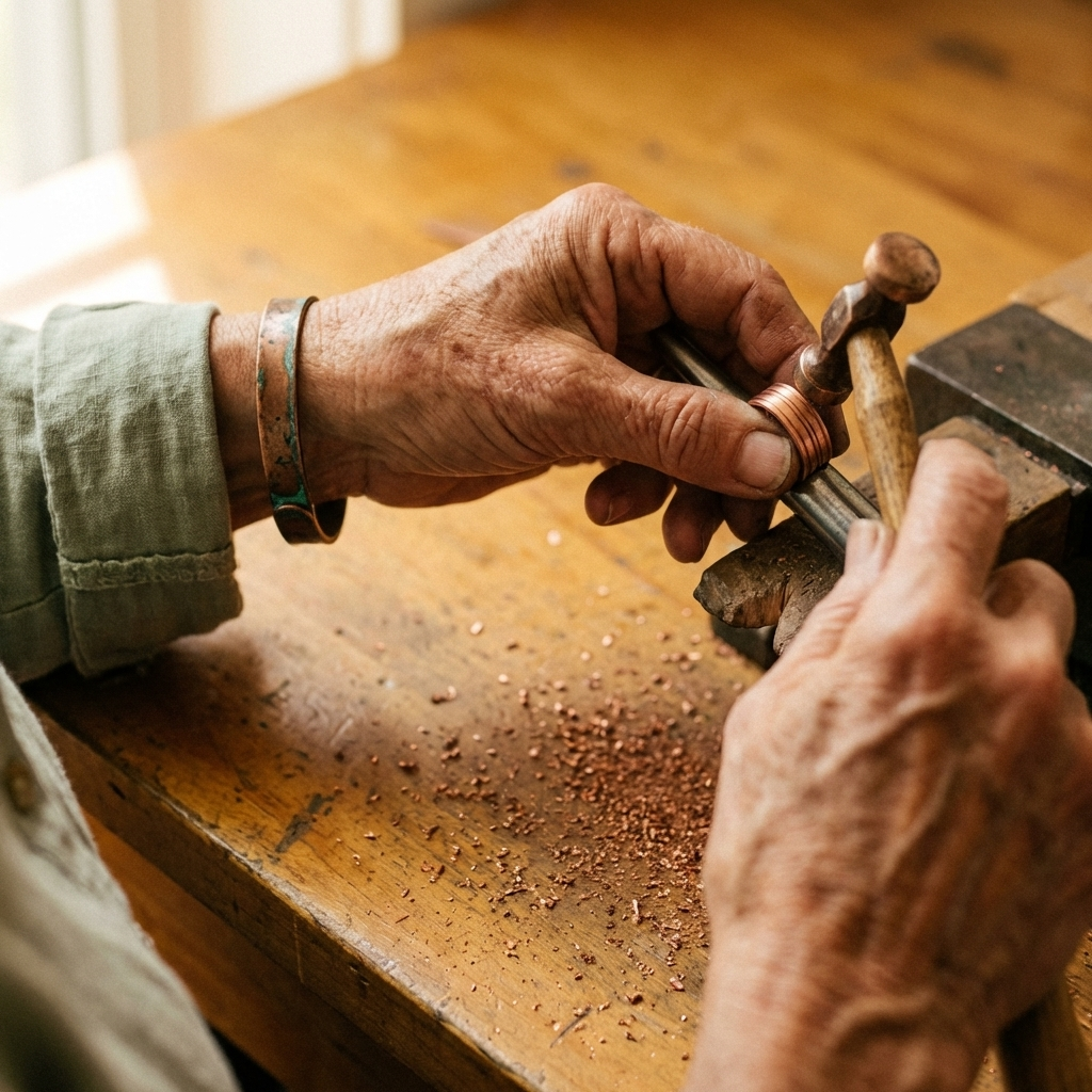 Furrow Copper Ring – view 3
