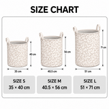 Laundry basket size chart: S 35 × 40 cm, M 40.5 × 56 cm, L 51 × 71 cm